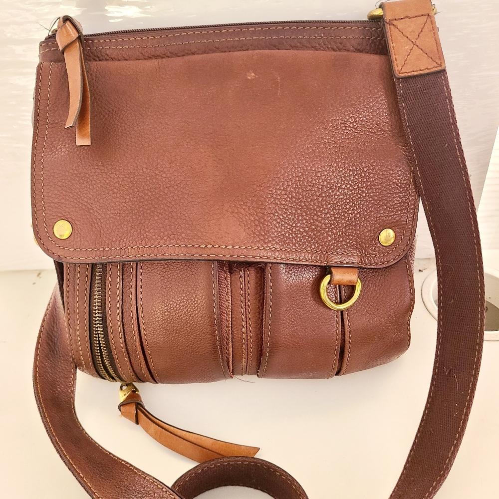 Fossil Brown Leather Crossbody Bag - Picture 3 of 7